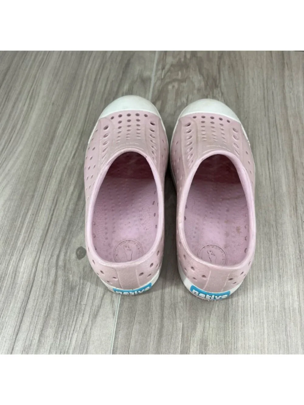 Native Jefferson Shoes Kids Toddler 11 Bio Bling Pink Glitter Slip On Waterproof